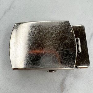 Silver Tone Web Clamp Simple Basic Belt Buckle